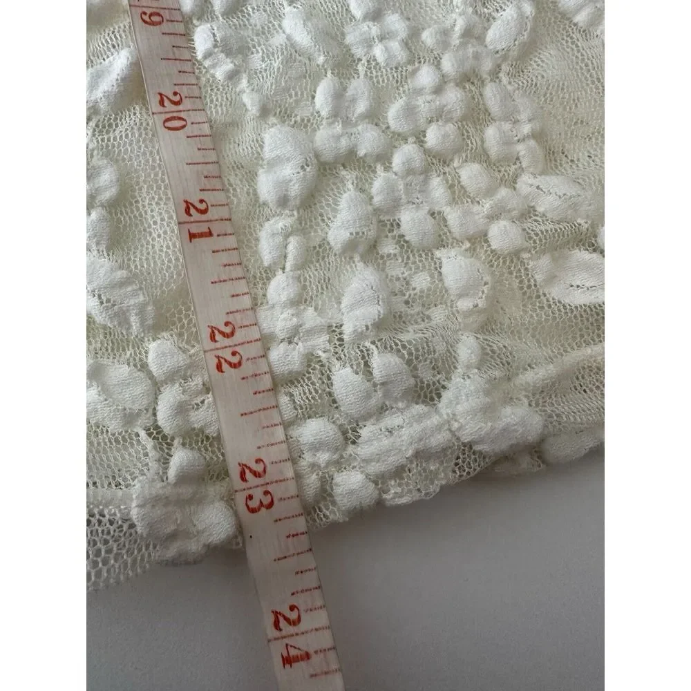 Free People Intimately Top Women Small White Lace‎ Long Sleeve Bodycon Coquette